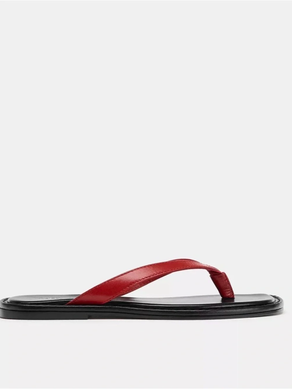 Zara Contrast Leather Thong Sandal - Picture 2 of 7